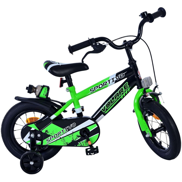 Дитячий велосипед Volare Sportivo для хлопчиків, 12 дюймів, зелено-чорний
