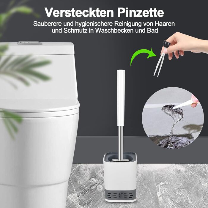 Щітка для унітазу Glowbal - силіконова щітка для унітазу, набір з 2 щіток для гостьового туалету у ванній кімнаті, настінна та сто