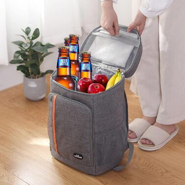 Рюкзак-холодильник 28 л, утеплений рюкзак для пікніка, велика сумка-холодильник для чоловіків та жінок, для пікніків/барбекю/кемпінгу/прогулянок/шопінгу (чорний)