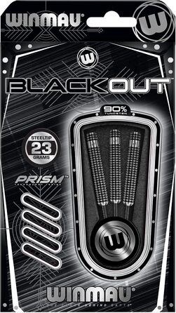 Професійні дротики WINMAU Blackout зі сталевим наконечником та вольфрамовим наконечником, хвилястими стрілками та стрілками (23G) - сталевий наконечник Blackout 1