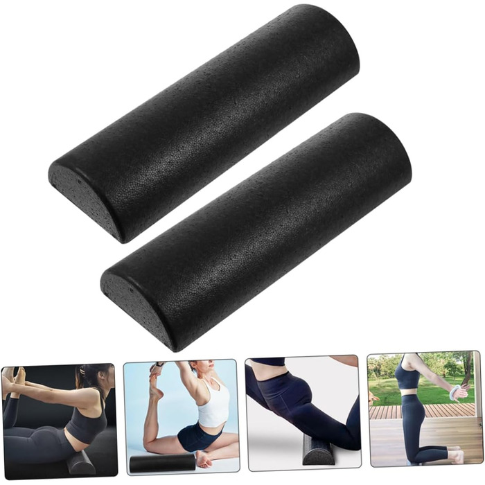 Напівкруглий масажний ролик для йоги, легкий, портативний, м&39який, стабільний за розміром, для пілатесу, балансу, розслаблення м&39язів, фітнес-аксесуар для домашнього використання, для спини, плечей, шиї та ніг (півколо 45 см, 2 шт.)