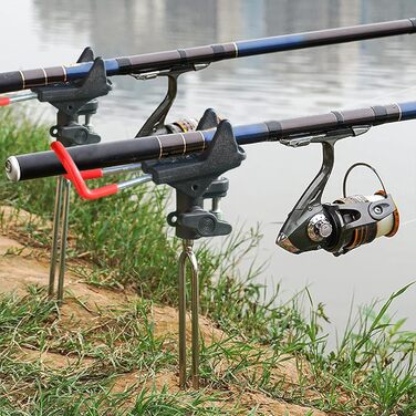 Тримач для вудки Leeko, тримач для вудки 2 шт. и з нержавіючої сталі універсальна підставка для вудки 360 регульований тримач для вудки риболовецькі аксесуари підлоговий портативний та знімний наземний