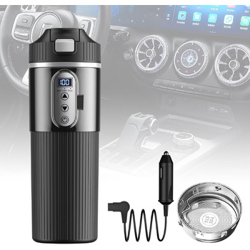 Електричний чайник автомобільний 12V/24V, електричний чайник для автомобіля 12 Вольт 24 Вольт з прикурювачем, кемпінговий чайник д