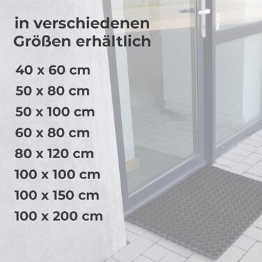 Килимок Vivol з гумовими кільцями 100x150 см, чорний - Килимок для зовнішнього використання в саду або біля задніх дверей - Гумові килимки для зовнішнього використання доступні в різних розмірах 150Д x 100Ш x 2,3Г см