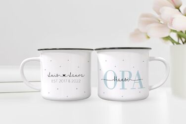 Персоналізований набір із 2 чашок Бабуся Дідусь Кераміка Ідея подарунка для бабусі й дідуся Оголошення про вагітність (Бабуся Дідусь Емальований вигляд)
