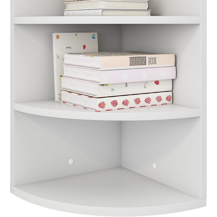 Кутова полиця Vicco Fabienne, книжкова полиця, біла, 30 x 60 см, 3 відділення