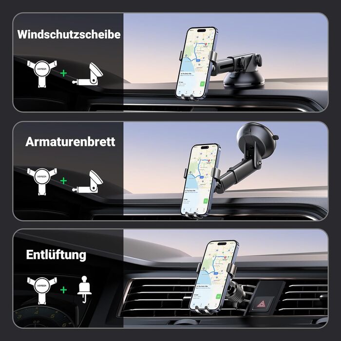 Автомобільний тримач для мобільного телефону 2 в 1 гравітаційний автомобільний тримач для мобільного телефону з вентиляцією та при