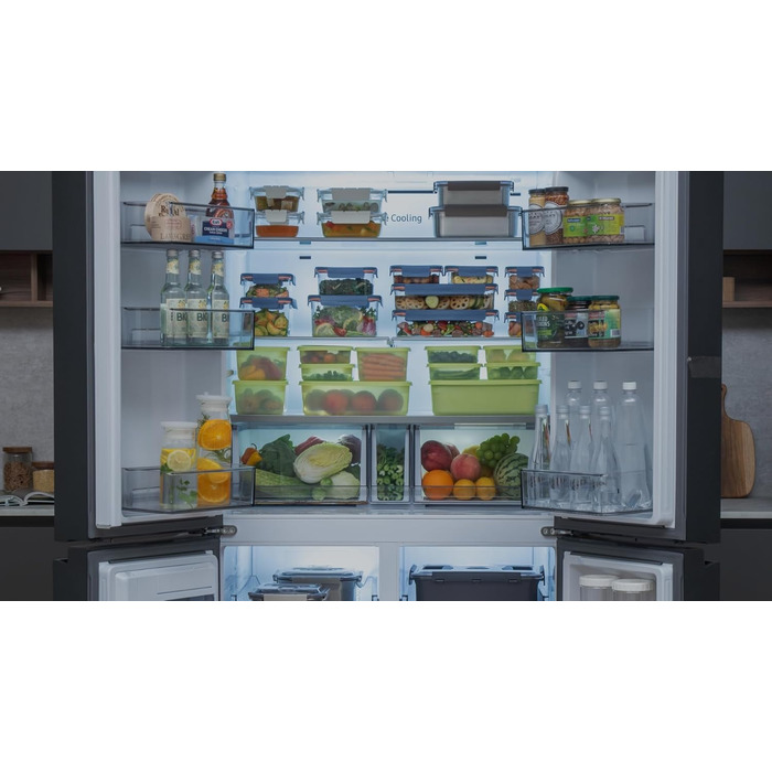 Контейнери для зберігання свіжих продуктів LocknLock Fresh Block з кришками набір із 2 контейнерів для зберігання продуктів, що штабелюються та не містять бісфенолу А можна використовувати в мікрохвильовій печі, морозильній камері та мити в посудомийній м