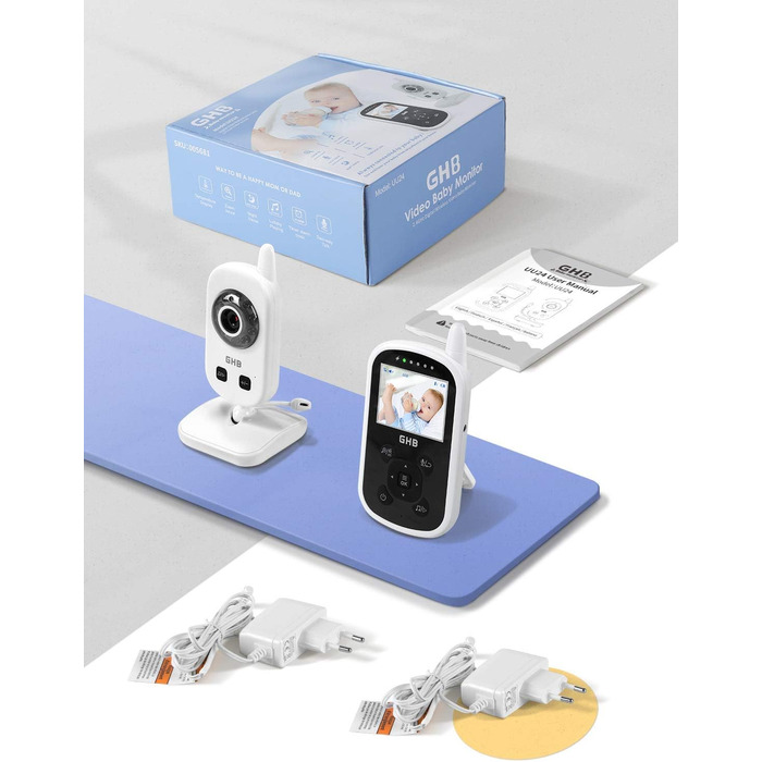 З камерою Відеоняня Монітор 2,4 ГГц Функція внутрішнього зв&39язку ЕКО-режим Нічне бачення Датчик температури Колискові Довгий час