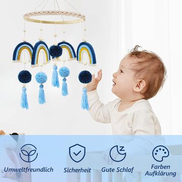 Мобіль на ліжечко  Trayosin «Місяць» з фетровими елементами