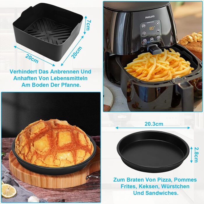 Комплектів аксесуарів для фритюрниці, багаторазові аксесуари для фритюрниці, аксесуари для фритюрниці, аксесуари для фритюрниці Philips Airfryer Xl 6.2L, Cosori 5.5L 4.7L, Cecotec 6L тощо, 8