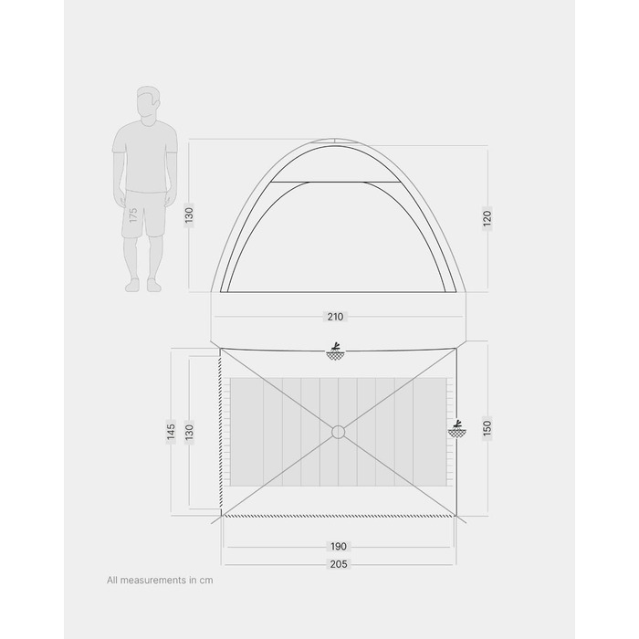 Пляжний намет qeedo Quick Palm із захистом від ультрафіолету (UV80) та невеликим розміром у пакуванні - Легкий, швидкозбірний пляжний намет (система швидкого складання) пропонує захист від сонця та вітру на пляжі, особливо для дітей. Піщано-сірий колір.