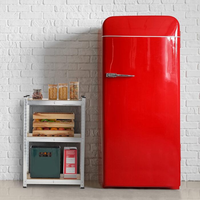 Потужний стелаж Relaxdays, ВxШxГ 180x60x30 см, 500 кг, оцинкована сталь, полиця для зберігання в підвалі, гаражі, вставного типу, сріблястий