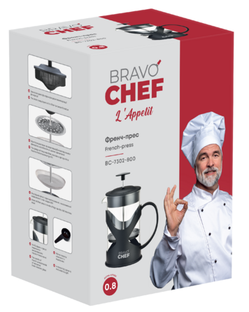 Френч-прес Bravo Chef L'Appetit, 0.8 л  (6908249)