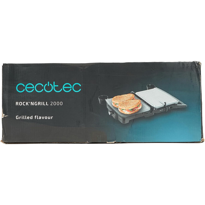 Електричний гриль, антипригарне покриття RockStone, відкривання на 180, регулювання по висоті, варильна поверхня 30 х 23,5 см, 2000 Вт, нержавіюча сталь і пластик, 2000.