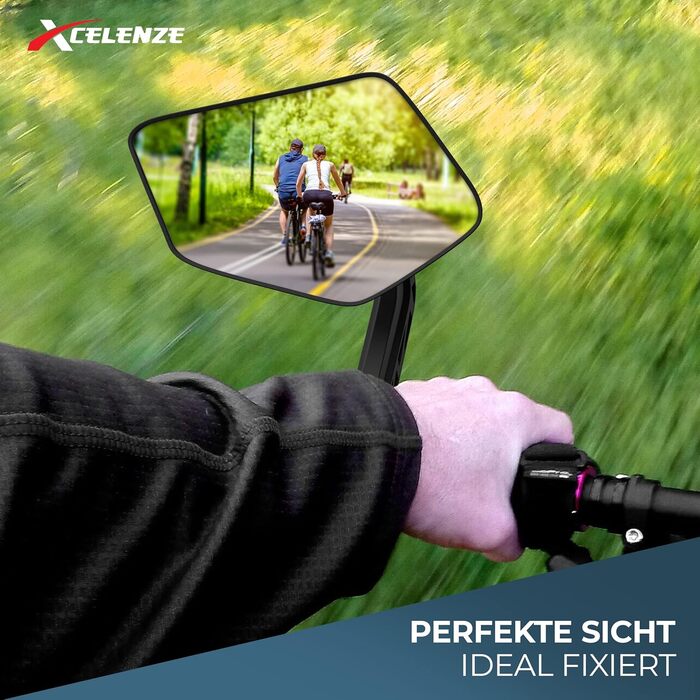 Велосипедне дзеркало з надзвичайно великою відбивною поверхнею ударостійке справжнє скло дзеркало на кермо велосипеда для електровелосипедів дзеркало заднього виду для електровелосипедів, складне (лівий правий кінець керма)