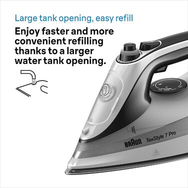 Парова праска Braun TexStyle 7 Pro SI 7149 WB - праска з підошвою Freeglide 3D, вертикальна подача пари, 2900 Вт, білий/чорний чор