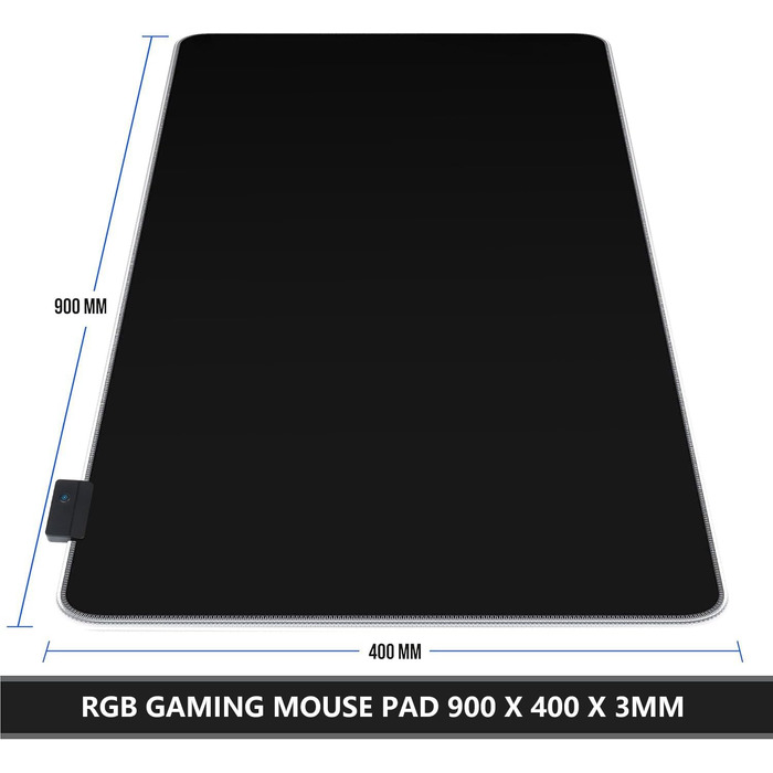 Ігровий килимок для миші RGB 900x400 мм XXL Extra Large з 14 режимами освітлення 7 світлодіодними кольорами Водонепроникний протик