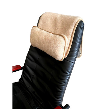 Подушка для шиї для крісел - маленька подушка - подушка для шиї - 100 вовна - протиковзка підкладка (бежева вовна альпаки) 20 вовна альпаки, 80 вовна мериноса