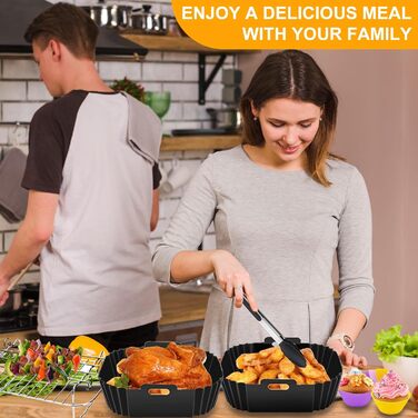 Аксесуари для фритюрниці ARNTY Dual Zone із силіконовою формою підходять для аксесуарів Ninja Foodi AF300EU, AF400EU, Innsky, Princess Dual Аксесуари для фритюрниці 7.6 л-9.5 л