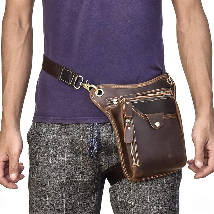 Стильна сумка через плече Фанні Рюкзачок Поясна сумка, Чоловік Жінки Божевільний Кінь Шкіряний Кросбоді Фанні Рюкзачок Організатор