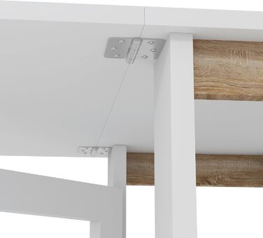 Розкладний обідній стіл HOMCOM, розкладний кухонний стіл, на колесах, з 2 висувними панелями та 3 полицями, сучасний дизайн, кухонний стіл для невеликих приміщень, 120 x 60 x 75 см, білий