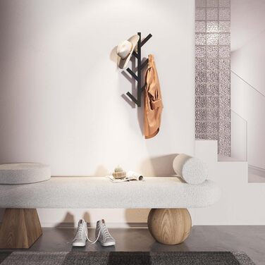 Вішалка LOFTPLUS настінна металева вішалка настінна - 41см Вертикальна вішалка з 6 гачками, гачки для вішання курток, пальто, шапо