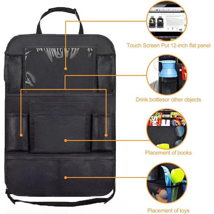 Організатор для захисту спинки автомобіля Newaner з підтримкою декількох кишень, великий органайзер для заднього сидіння автомобіл