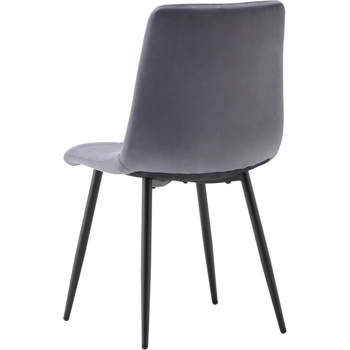 Обідні стільці, оббиті оксамитом, комплект Milano з 4 шт. , сірий, 521252.