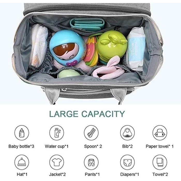 Портативна пеленальна сумка, водонепроникна багатофункціональна пеленальна сумка для переодягання немовлят, дитяче ліжечко з ізоль