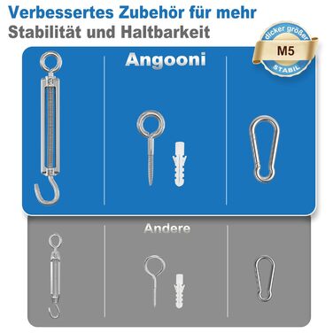 Набір сталевих мотузок Angooni 30 м, потовщений трос з нержавіючої сталі 3 мм, натягувач мотузки M5, талреп з нержавіючої сталі, настінні гачки M5, сталевий трос з вушками, опори для лазіння по витких рослинах, мотузка для штор, огорожа 57