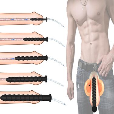 Набір силіконових уретральних дилататорів Sadodo, для чоловіків, стимуляція простати та мастурбація, 5 шт.