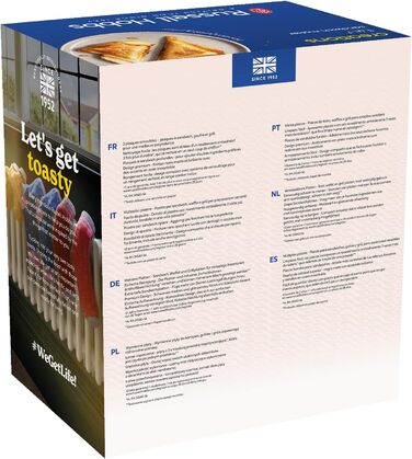 Багатофункціональний прилад Russell Hobbs 3-в-1 бутербродниця, вафельниця, контактний гриль Творіння (можна мити в посудомийній машині, тарілки з антипригарним покриттям і дуже глибокі пластини, без бісфенолу А) 26810-56