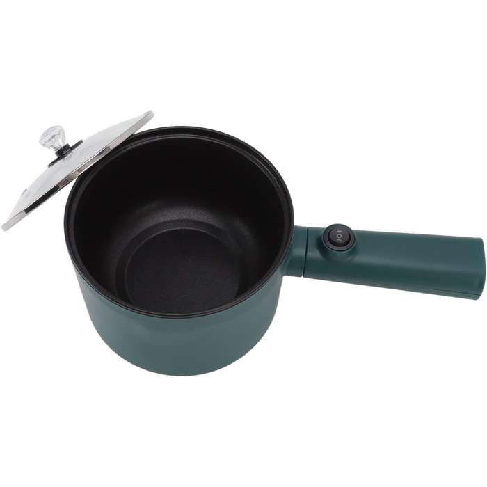 Електрична гаряча каструля Qcwwy, міні-раменна плита 1.8 л Швидка локшина Сковорода з антипригарним покриттям Міні-горщик 2 температурних режими 6-функціональна електрична плита з довгою ручкою та регулюванням потужності(2)