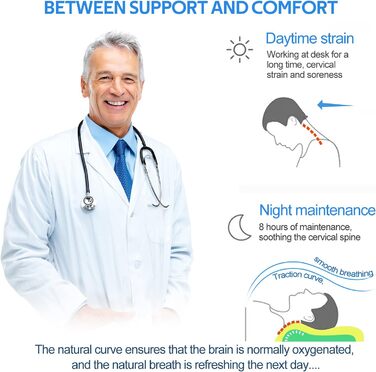 Подушка для здоров&39я Findigit, подушка для голови з піни з ефектом пам&39яті, ортопедична подушка для підтримки шиї для сну на боці та спині, ергономічна подушка для шиї та шийного відділу хребта (60 x 35 x 11/9 см) J60 60 x 35 x 11/9 см