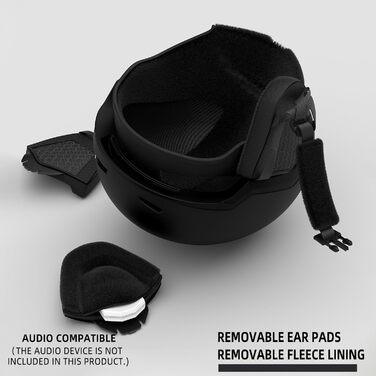 Лижний шолом, шолом для сноуборду для чоловіків, жінок та молоді, регульований шолом з системою вентиляції, знімні амбушури, легкий та ударостійкий для зимових видів спорту, розмір M, чорний