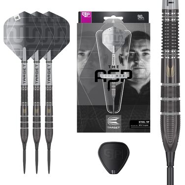 Набір дротиків Target Darts Nathan Aspinall x Echo зі швейцарським наконечником з вольфрамової сталі 90 дротики ASP Player Edition, дротики Pro Grip та дерги Pro Ultra No.2, в комплекті інструмент SP Tool, професійні набори дротиків 23 г