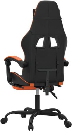 Геймерське крісло, офісне крісло, з підставкою для ніг, чорно-помаранчеве, штучна шкіра