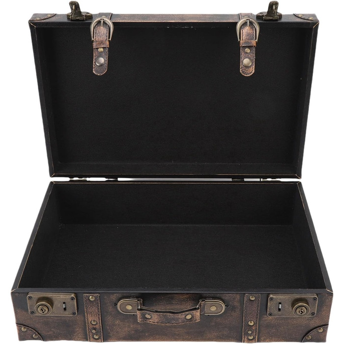 Декоративний вінтажний футляр для зберігання, чарівна ретро-скриня для багажу, реквізиту для весільної фотографії, антикварна скриня для декору кімнати для гостей, 45 x 30 x 15 см (коричневий)