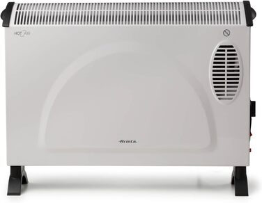 Конвектор Ariete 8210, 200-800 Вт, 3 рівні потужності, регульований термостат, захист від перегріву, низький рівень шуму, енергоощадний, турбовентилятор, білий