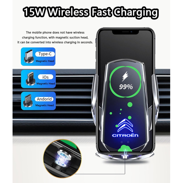 Автомобільний тримач мобільного телефону REDAEL для Citroen C5 шт. 2021-2022, автомобільний тримач мобільного телефону, що обертає