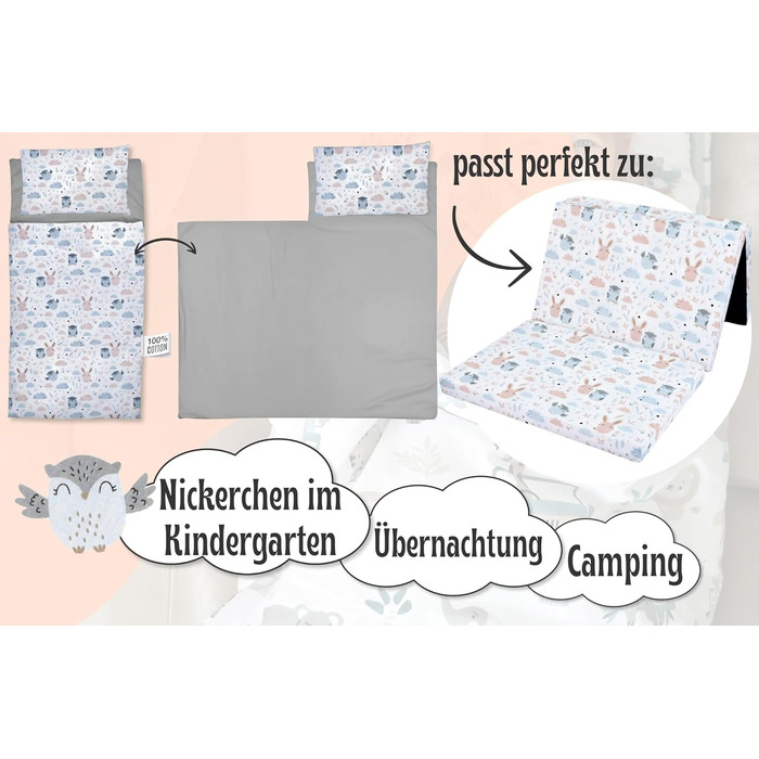 Дитячий спальний мішок з подушкою та блискавкою для малюків 3-7 років - 75x140 см, дитячий спальний мішок для дитячого садка, ковдра-спальний мішок, сертифікований Oeko-Tex, 75 x 140 см, дизайн Galaxy