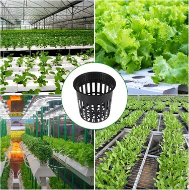 Пакетів горщиків для сітки для гідропоніки, кошик для гідропоніки 8,3 см. Горщики для рослин. Горщик для гідропоніки. Сітка для рослин. Садові приналежності для гідропоніки (чорні), 30