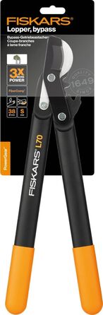 Обрізувачі Fiskars PowerGear II з двоступеневою шестернею для свіжої деревини, антипригарне покриття, загартована прецизійна сталь, довжина 46 см, чорний/помаранчевий, L70, 1002104 L70 (гілка Ø 3,8 см)