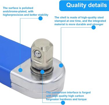 Подовжувальний ключ TOATELU Pro з нульовим зсувом з адаптерами 1/2'', 1/4' і 3/8'', багатофункціональний подовжувач з нульовим зсувом для ремонту автомобіля та дому