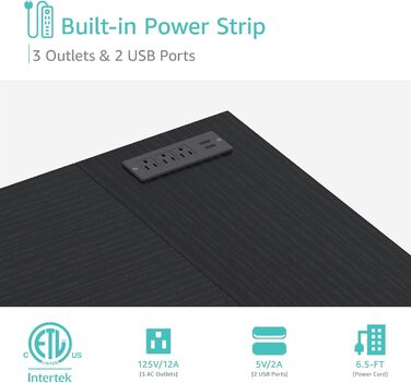 Г-подібний ігровий стіл Lufeiya з шухлядами та полицями для зберігання, кутовий комп&39ютерний стіл 49,5 дюймів з розеткою для дому, офісу, спальні, Г-подібні підліткові ПК-стіли чорного кольору, 40,5 дюймів