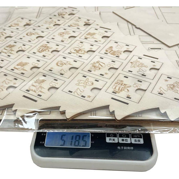 Дерев'яний календар для різдвяної ялинки 24 дні Kelisdi