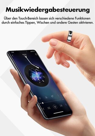 Фітнес-кільце Newgen Medicals для чоловіків фітнес-кільце, сенсорне керування, пульс, SpO2, 5 атм, розмір 57 (розумне з вимірюванням пульсу, крокомір, смарт-годинник)