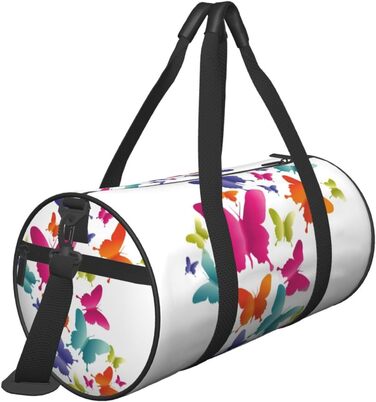 Спортивна сумка-мішок для подорожей з яскравим принтом метеликів, чорна, універсальний розмір, дорожня сумка