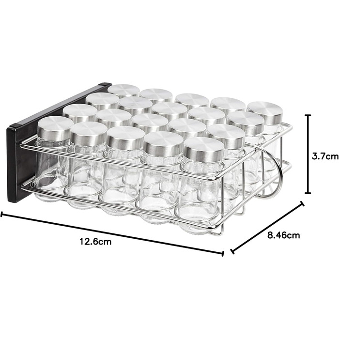 Стійка для спецій Storeo Basics з легованої сталі з 20 банками банки в комплекті сріблястий органайзер на 20 банок